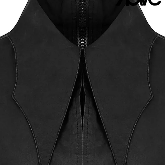 Gothic Bat Wings Shirt Dress - Black - Picture 5 of 5